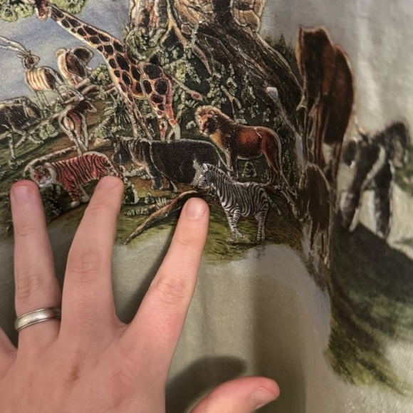 Disney Vintage Y2K Animal Kingdom Puff Print 3D Graphic Tee XL - Picture 3 of 6